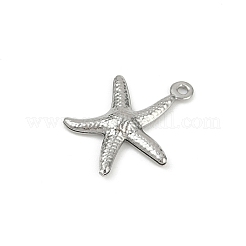 オーシャン 304 ステンレススチールペンダント  変色防止  ヒトデ  17.5x15.5x2.5mm  穴：1.2mm&nbsp;STAS-P390-01C-P