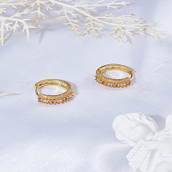 1 Pair Brass Micro Pave Cubic Zirconia Hoop Earrings&nbsp;EJEW-LP0004-84