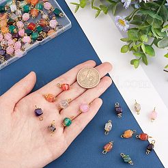 80Pcs 5 Color Natural Agate Connector Charms&nbsp;FIND-HY0001-39