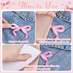 Bowknot Polyester Embroider Thread Iron on/Sew On Patches&nbsp;PATC-WH0012-99