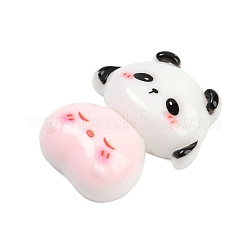 Pink Opaque Panda Resin Cabochons&nbsp;CRES-P037-02C