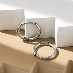 Tarnish Resistant 202 Stainless Steel Huggie Hoop Earrings&nbsp;EJEW-F111A-17mm-P
