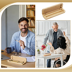 Rectangle Bamboo Pen Storage Case&nbsp;AJEW-WH0709-312A