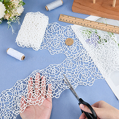 Polyester Lace Trim&nbsp;OCOR-WH0111-142B