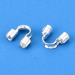 真鍮製U字カンU字金具  銀  5x6.5x2mm  穴：1.5mm&nbsp;KK-WH0085-01S-A-RS