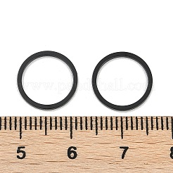 イオンプレーティング（IP）304ステンレススチールリンクリング  ニッケルフリー  丸いリング  ブラック  12x0.8mm&nbsp;STAS-S079-13-B03-B-NF