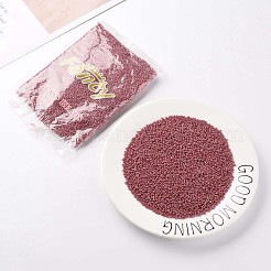 12/0 ガラスシードビーズ  不透明な色の光沢の  ラウンド  レッド  2mm  穴：1mm  約30000個/ポンド&nbsp;SEED-A012-2mm-125