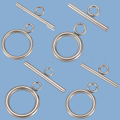 40セット4スタイル304ステンレススチールマンテル  ステンレス鋼色  リング：16~20.5x12~16x2mm  穴：3mm  バー：18~23x7x2mm  穴：3mm  10セット/スタイル&nbsp;STAS-BBC0007-50
