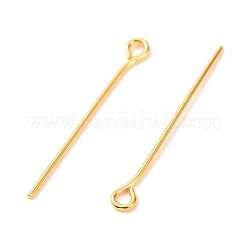 真鍮製アイピン  18KGP本金メッキ  25x3x0.7mm  穴：1.5mm&nbsp;KK-F824-113B-G