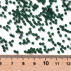 12/0 FGBグレードAラウンドガラスシードビーズ  透明なつや消しスタイル  濃い緑  2x1.5mm  穴：0.8mm  30000個/袋&nbsp;SEED-Q006-M23