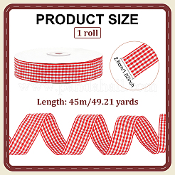 Polyester Tartan Ribbon&nbsp;OCOR-WH0082-574D-01