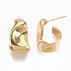 Brass Half Hoop Earrings&nbsp;KK-S356-149G-NF