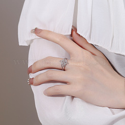 ウィッチノット925スターリングシルバー指輪（女性用）  プラチナ  内径：17.8mm&nbsp;FS-WG40E9F-01