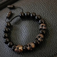 Alloy Skull Beaded Stretch Bracelets for Men&nbsp;PW23032791978