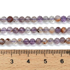 Natural Purple Phantom Quartz Purple Lodolite Quartz Beads Strands&nbsp;G-C262-A01-4mm