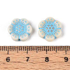 塗装された不透明アクリルビーズ  スモモの花  ライトスカイブルー  12x13x3.8mm  穴：1.2mm  約1219個/500g&nbsp;OACR-T029-02B