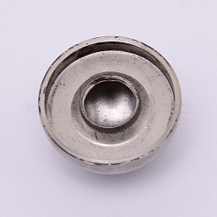 ステンレス鋼の半円形のリベット  鉄ネジ付き  プラスチックと真鍮のリング  ステンレス鋼色  25.5x12.5mm  穴：8.5mm&nbsp;STAS-WH0016-35P