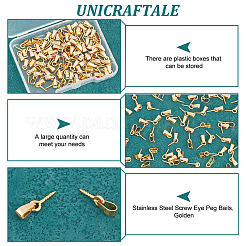 50Pcs 304 Stainless Steel Screw Eye Peg Bails&nbsp;STAS-UN0052-87A