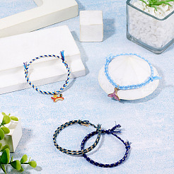 5Pcs 5 Colors Bohemian Cotton Cord Braided Bracelets&nbsp;BJEW-TA0001-27