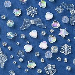 透明なアクリルビーズ  多面カット  キューブ  透明  4~29x4~12x2.5~7.5mm  穴：1~2.5mm  1060個/箱&nbsp;TACR-FS0001-43
