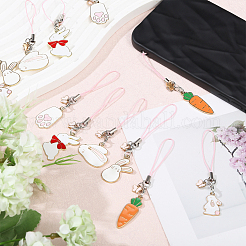 12Pcs 6 Style Alloy Enamel Mobile Straps&nbsp;HJEW-GL00015