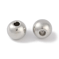 Ccbプラスチックラウンドビーズ  プラチナ  5x4mm  穴：1.6mm&nbsp;ALUM-U001-08C-03