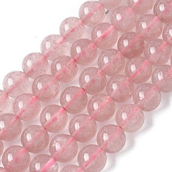 天然石ストロベリークォーツビーズ連売り  ラウンド  8.5~9x8.5mm  穴：1.2mm  約46個/連  15.35''（39センチメートル）&nbsp;G-R435-03-A02