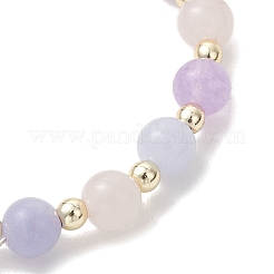Natural Aquamarine & Rose Quartz & Amethyst Beaded Stretch Bracelets for Women&nbsp;BJEW-JB13357