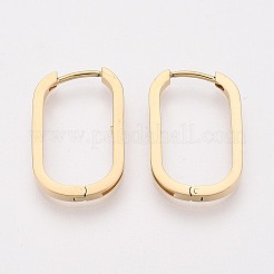 304 Stainless Steel Oval Hoop Earring Findings&nbsp;STAS-G317-02G