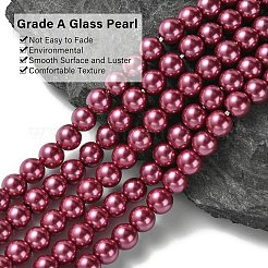 Eco-Friendly Dyed Glass Pearl Beads Strands&nbsp;X-HY-A008-6mm-RB027