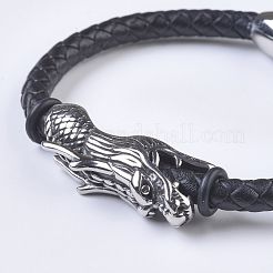 Men's Braided Leather Cord Bracelets&nbsp;BJEW-P194-06