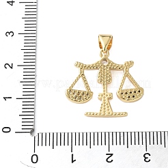 Brass Micro Pave Cubic Zirconia Pendants&nbsp;KK-A252-10G