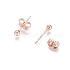 Ion Plating(IP) 304 Stainless Steel Stud Earrings&nbsp;EJEW-L215-57A-RG