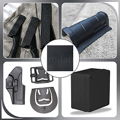 PVC熱可塑性プラスチックプレート  ナイフシースハンドル製作用  正方形  ブラック  300x300x1.5mm&nbsp;DIY-WH0569-44