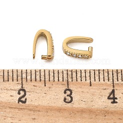 304ステンレススチール製アイスピックピンチベイル  クリスタルラインストーン付き  18KGP本金メッキ  7x2x4.5mm  ピン：1mm&nbsp;STAS-L022-496G-04