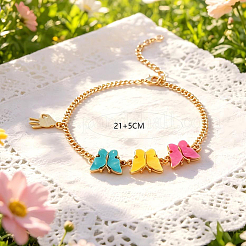 Plastic Butterfly Link Iron Zinc Alloy Chain Bracelets for Women&nbsp;NI2300-3