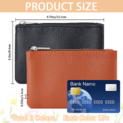 ライチプリントPUレザージップポーチ2個（2色）  女性のための財布  ミックスカラー  8.4x12.1x1.4cm  1pc /カラー&nbsp;ABAG-CP0001-08C