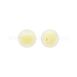 透明なアクリルビーズ  艶消し  二層ビーズ  ラウンド  きいろ  8x7.5mm  穴：2mm  約100個/袋&nbsp;TACR-YW0001-02B