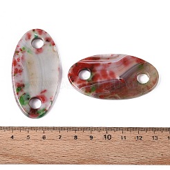 Natural Agate(Dyed & Heated) Links Connector Charms&nbsp;G-Q606-03