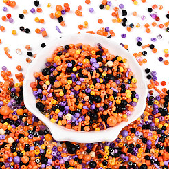 Halloween Theme Glass Seed Beads&nbsp;X-SEED-N007-13J