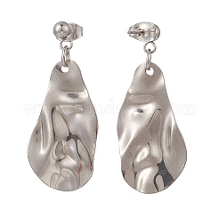 Non-Tarnish 5 Pairs 5 Style Twist Triangle & Nugget & Flat Round 304 Stainless Steel Dangle Stud Earrings Set for Women&nbsp;EJEW-JE05090-01