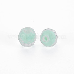 透明なアクリルビーズ  二層ビーズ  多面カット  ラウンド  アクアマリン  8x7.5mm  穴：2mm  約2000個/500g&nbsp;TACR-S152-17A-SS2111