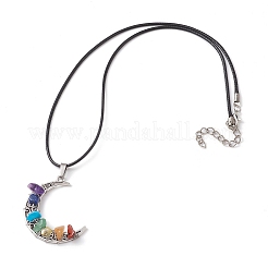 Tibetan Style Alloy Moon Pendant Necklace&nbsp;NJEW-JN04607-01