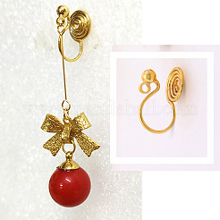 Brass Clip-on Earring Converters Findings&nbsp;KK-D060-03P-02