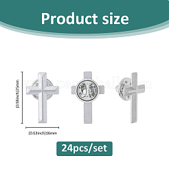 24Pcs Religion Corss Alloy Brooch&nbsp;JEWB-FH0001-62