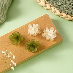 3 Pairs 3 Colors Flower Acrylic Stud Earrings&nbsp;EJEW-GO0003-16