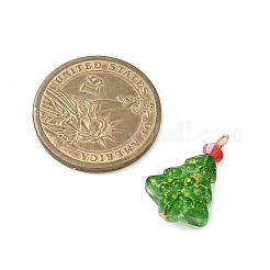 Christmas Tree Dyed & Heated Glass Pendants&nbsp;PALLOY-JF04392