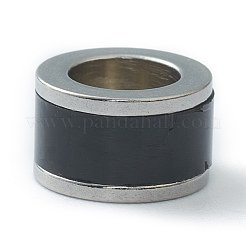 304ステンレススチールビーズ  炭素繊維  コラム  ステンレス鋼色  10x6mm  穴：6mm&nbsp;STAS-B009-01P