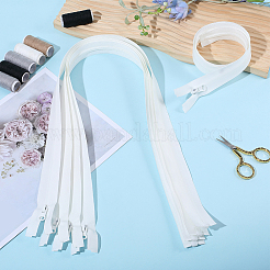 衣服アクセサリー5個  ナイロン閉口ジッパー  TPUジッパープラー付き  ファスナー部品  ホワイト  830x31x9mm&nbsp;FIND-GF0008-52G
