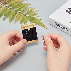 プラスチックピアスディスプレイカード  ベルベット布で  長方形  ブラック  200個/セット&nbsp;CDIS-FG0001-38